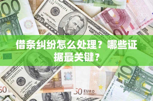 济南借条纠纷怎么处理？哪些证据最关键？